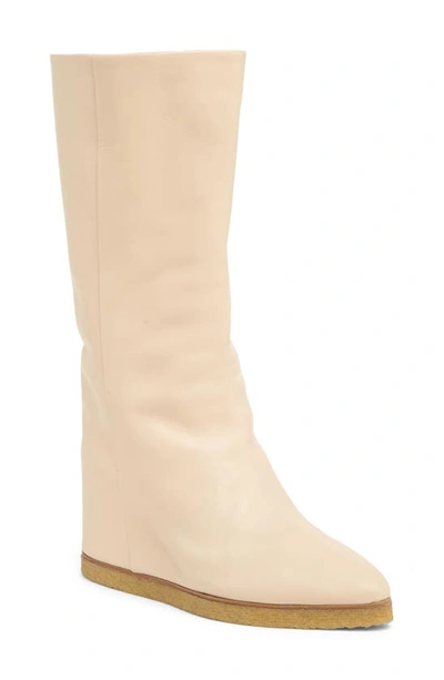 Shop Chloé Moreen Wedge Boot In Pearl Beige