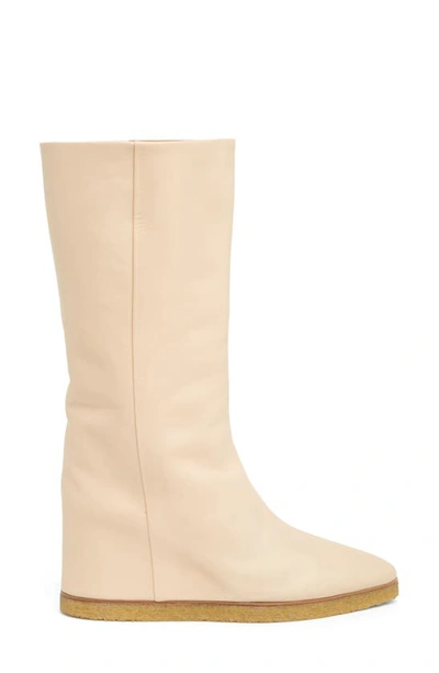 Shop Chloé Moreen Wedge Boot In Pearl Beige