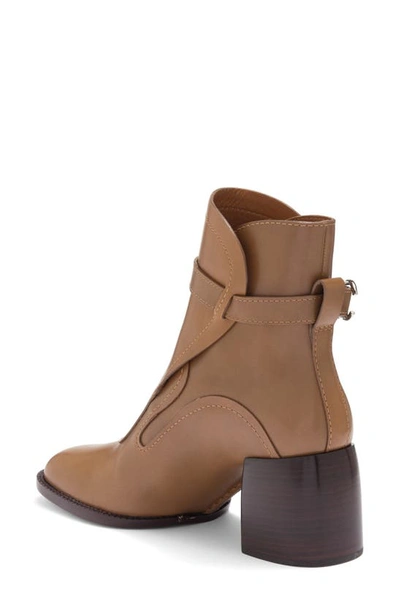 Shop Chloé Gaile Belted Bootie In Cement Brown