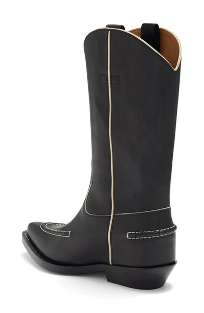 Chloé Nellie Texan Boot Black Size 10 100% Calf-skin Leather In Black