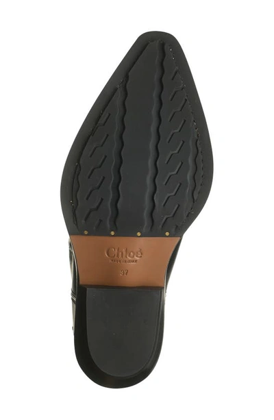 Chloé Nellie Texan Boot Black Size 10 100% Calf-skin Leather In Black