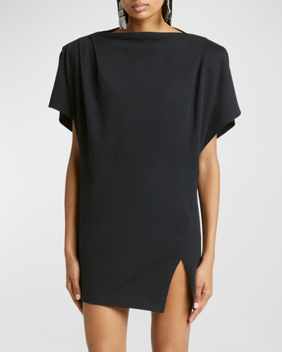 Shop Isabel Marant Silvane Draped Mini Dress In Black