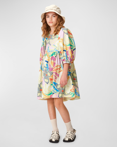 Shop Molo Girl's Caio Floral-print Dress In Charleston Floral
