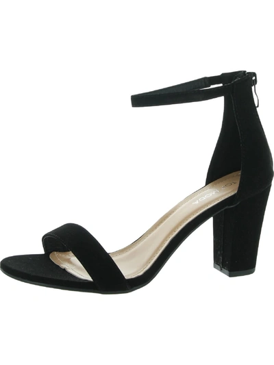 Shop Top Moda Womens Faux Suede Ankle Strap Heel Sandals In Black