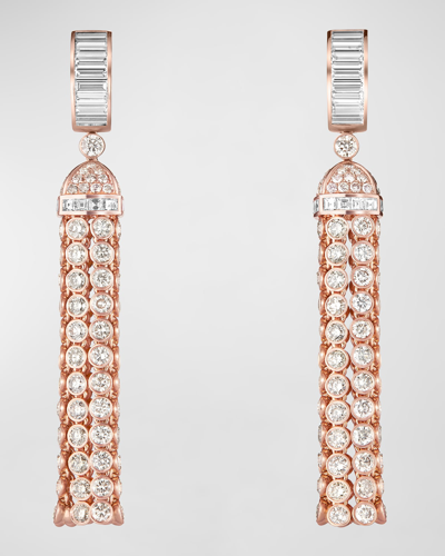 Shop Boucheron Pompon Diamond Pendant Earrings In 18k Pink Gold In 15 Rose Gold