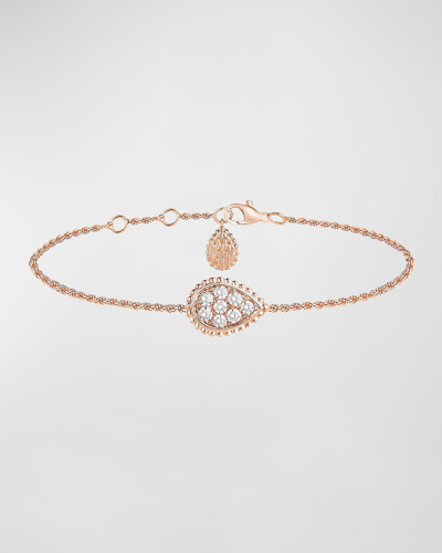 Shop Boucheron Serpent Bohème Bracelet With Diamond Motif In 18k Pink Gold In 15 Rose Gold