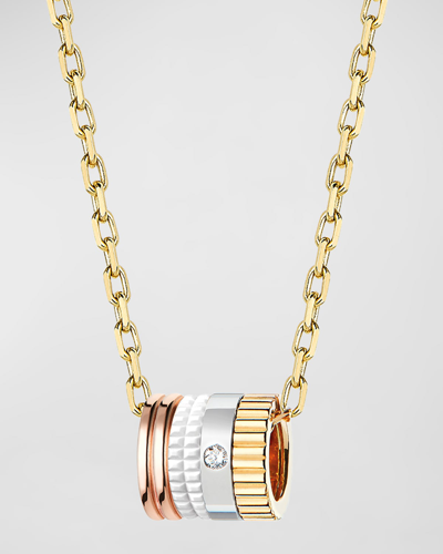 Shop Boucheron Quatre White Edition Mini Ring Pendant Necklace In 05 Yellow Gold