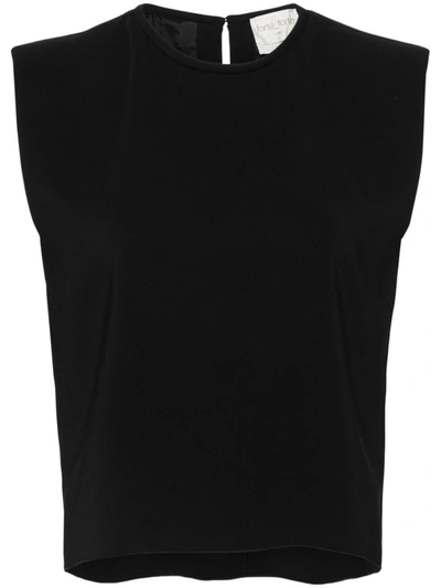Shop Forte Forte Forte_forte Stretch Crepe Cady Boxy Top In Black