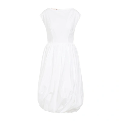 Shop Marni Cotton Midi Dress In White