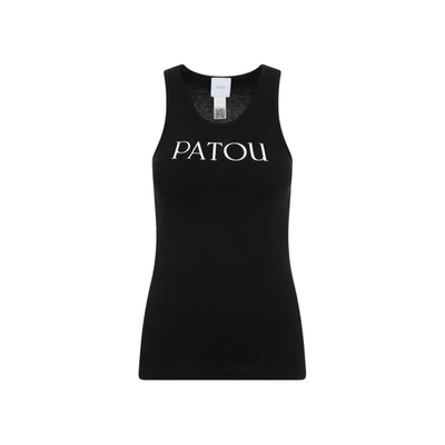 Shop Patou Cotton Tank Top Tshirt In Black