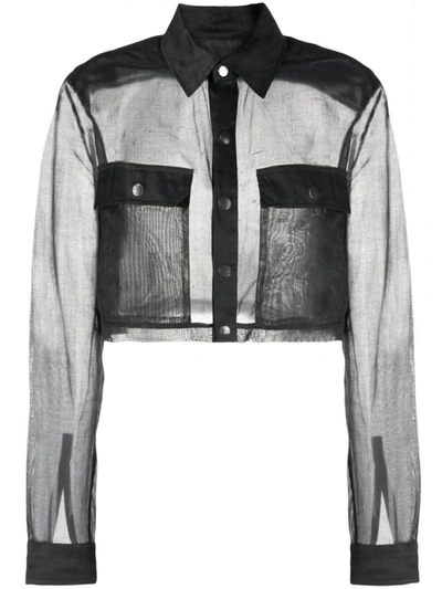 Shop Rick Owens Cropped Outershirt Clothing In Black