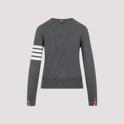Shop Thom Browne Relaxed Fit Wool Sweater In Grey