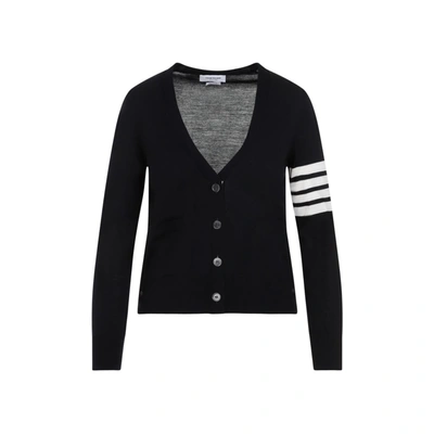 Shop Thom Browne Relaxed Fit V-neck Cardigan Sweater In Blue