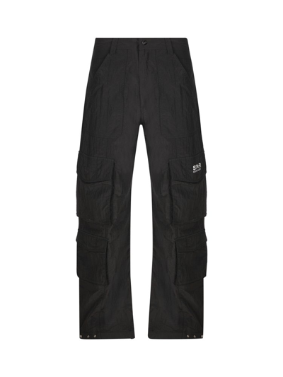 Shop Golden Goose Deluxe Brand Logo Printed Cargo Trousers In Black