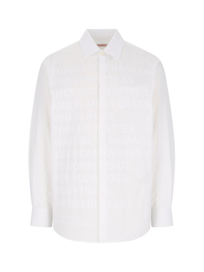Shop Valentino Buttoned Straight Hem Shirt In White