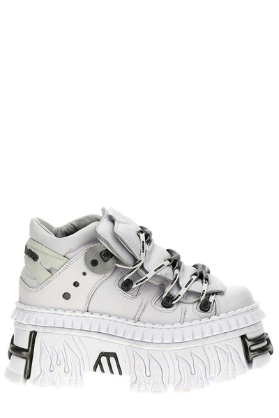 Shop Vetements X New Rock Platform Sneakers In White