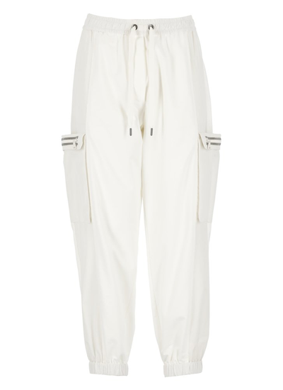 Shop Brunello Cucinelli Drawstring Cargo Pants In White