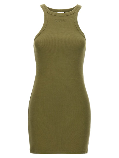 Shop Vetements Racing Logo Embroidered Tank Top Dress In Green