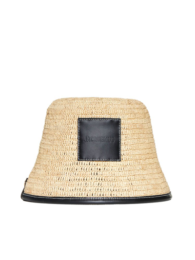 Shop Jacquemus Logo Patch Bucket Hat In Multi
