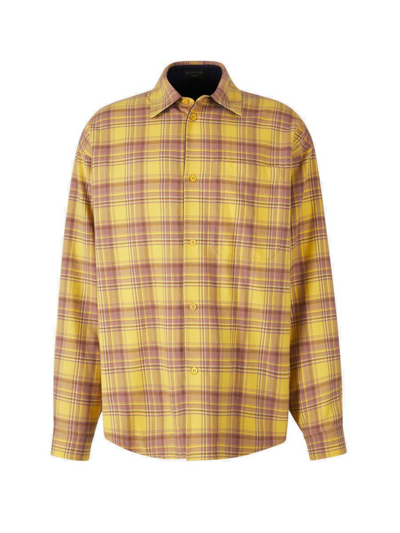 Shop Balenciaga Checkered Reversible Overshirt In Multi