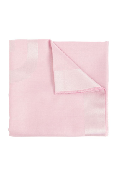 Shop Givenchy Logo Embroidered Scarf In Pink