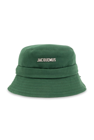 Shop Jacquemus Le Bob Gadjo Drawstring Bucket Hat In Green