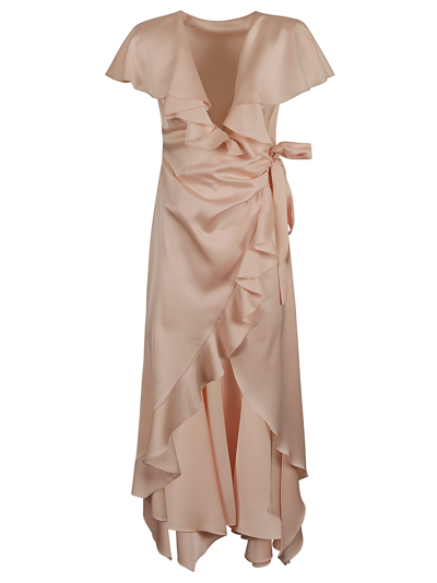 Shop Philosophy Di Lorenzo Serafini Ruffle Trimmed Asymmetric Dress In Pink