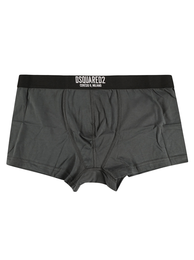 Shop Dsquared2 Logo Waist Boxer Shorts In Grey
