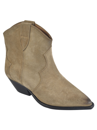 Shop Isabel Marant Dewina Ankle Boots In Taupe