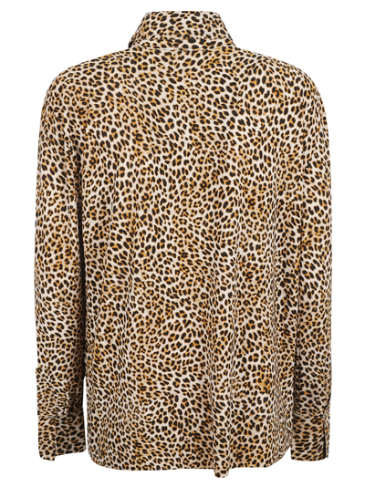 Shop Norma Kamali Animalier Print Regular Shirt In Leopard
