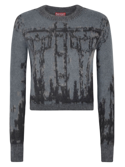 Shop Diesel Cropped Sweater In 8bx