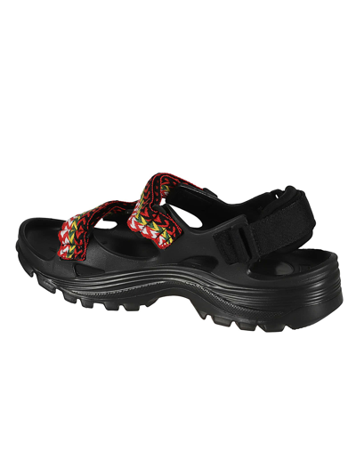 Shop Lanvin Wave Curb Lace X Suicoke Sandals In Black/versace Gold