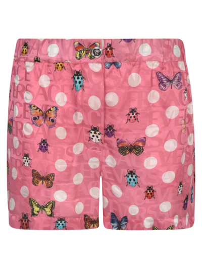 Shop Versace Printed Boxer Shorts In Pink/multicolor