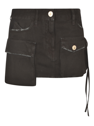 Shop Attico Cargo Mini Skirt In Black