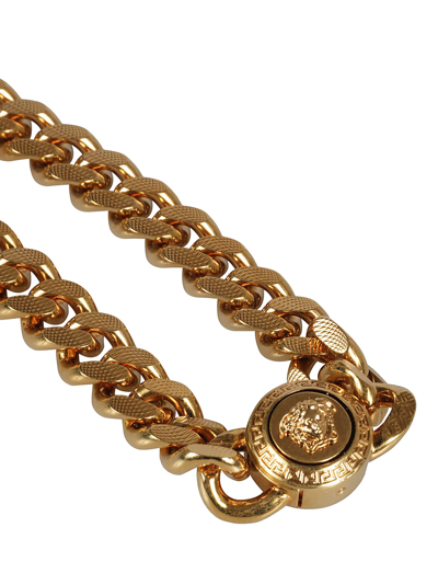 Shop Versace Medusa Chain Necklace In Gold