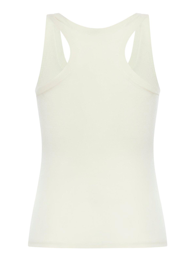 Shop Max Mara Straight Hem Sleeveless Top In Bianco