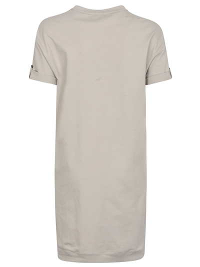 Shop Brunello Cucinelli Plain T-shirt Dress In Quarzo