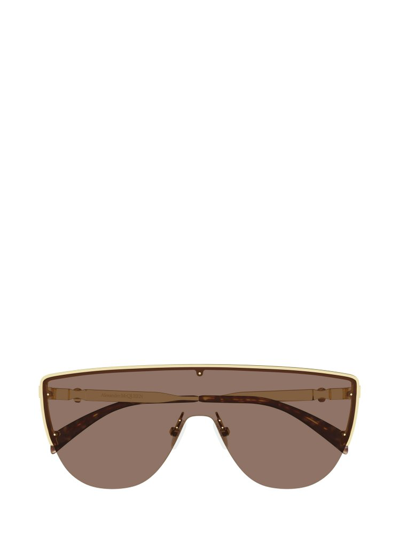 Shop Alexander Mcqueen Eyewear Shiny Sunglasses In Gold