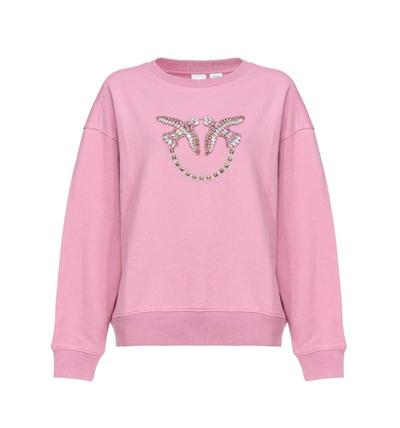Shop Pinko Nelly Love Birds Embellished Sweatshirt