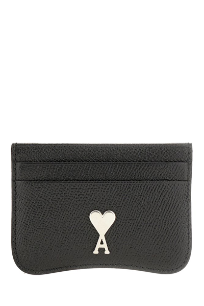 Shop Ami Alexandre Mattiussi Ami Paris Ami De Coeur Logo Plaque Cardholder In Black