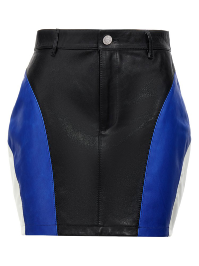 Shop Vetements Racing Leather Skirt In Multi