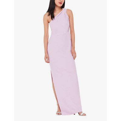 Shop Whistles Bethan One-shoulder Stretch-recycled-polyester Maxi Dress In Lilac