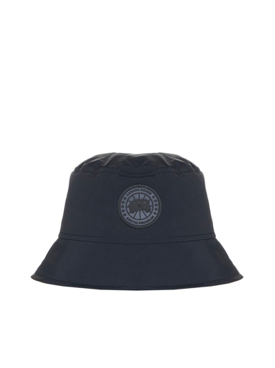 Shop Canada Goose Logo Patch Bucket Hat In Navy