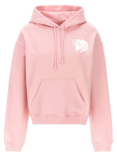 Shop Vetements Unicorn Cropped Hoodie In Pink