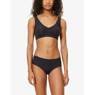 Shop Sloggi Zero Feel 2.0 Stretch-jersey Bralette In Black