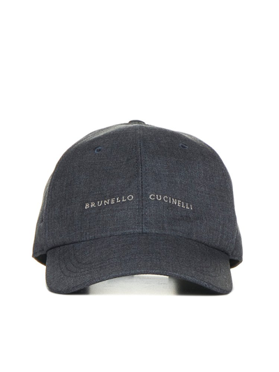Shop Brunello Cucinelli Logo Embroidered Baseball Cap In Grey