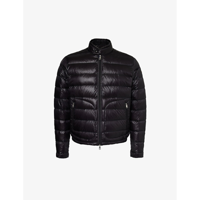 Shop Moncler Men's Black Acorus Brand-patch Regular-fit Shell-down Jacket