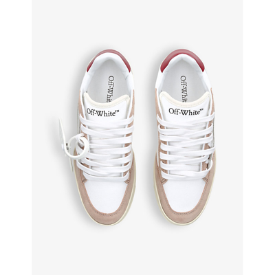 Shop Off-white C/o Virgil Abloh Women's White/red 5.0 Brand-print Leather And Textile Low-top Trainers