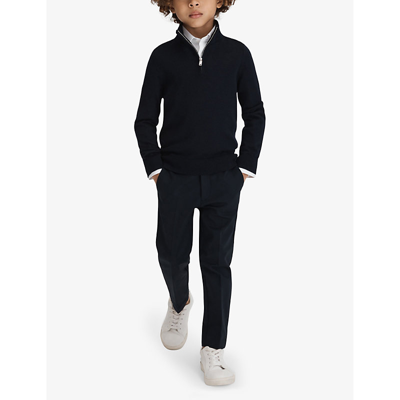 Reiss Boys White Kids Remote Slim-fit Cotton Shirt 3-14 Years In White