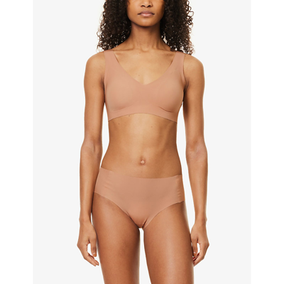 Sloggi Womens Nostalgic Brown Zero Feel 2.0 Stretch-jersey Bralette In Nostalgic Brown